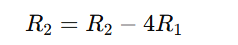 Calculate Reduced Row Reduction Echelon Form 4 × Row 1 from Row 2